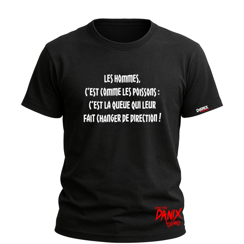 T-shirt Les hommes c'est comme les poissons