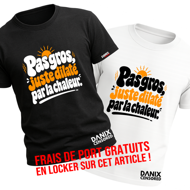 T-shirt Humour "Pas gros, juste dilaté par la chaleur" – Design rétro été