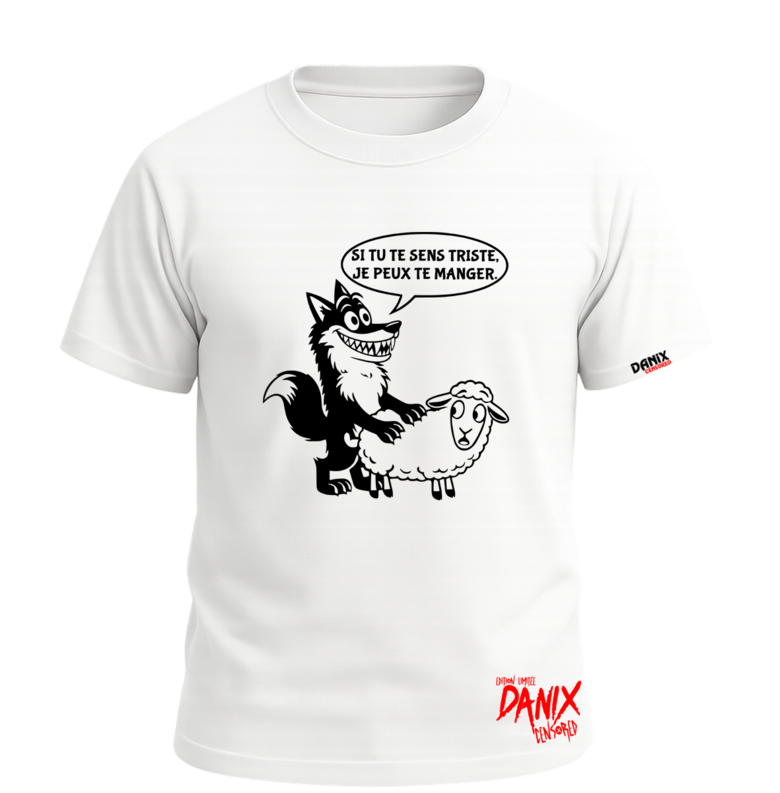 T-shirt Si tu te sens triste je peux te manger (Loup-Mouton) V2
