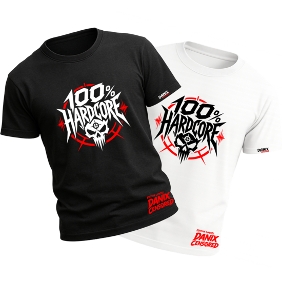 T-shirt 100% Hardcore – Techno Rave Acid Tekno Design
