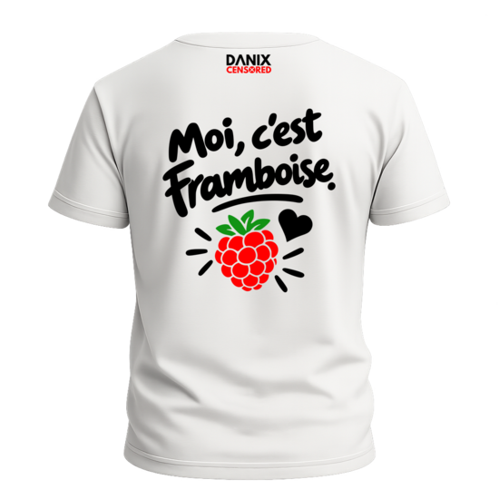 T-shirts Couple « J’aime mettre mes doigts dans le petit pot de framboise » + « Moi, c’est framboise »