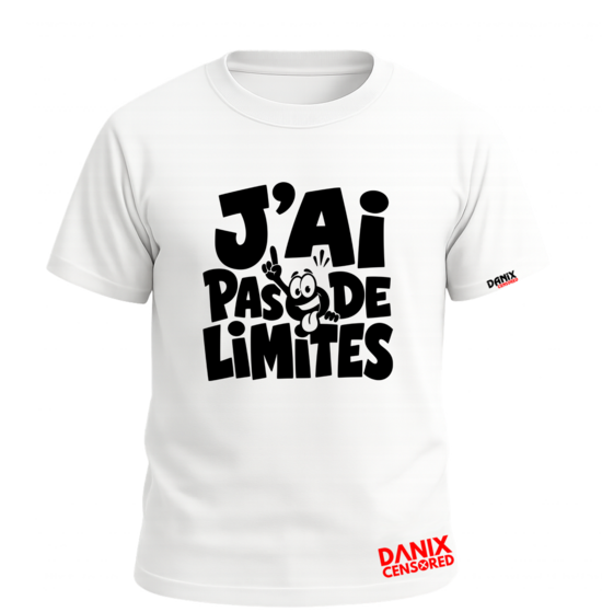 T-shirt Humour "J'AI PAS DE LIMITES" – Design Drôle & Typographie Originale