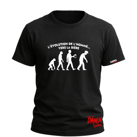 T-shirt L'évolution de l’homme vers la bière
