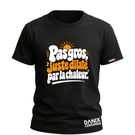 T-shirt Humour "Pas gros, juste dilaté par la chaleur" – Design rétro été