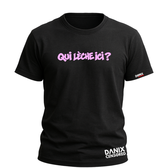 T-shirt « Qui lèche ici ? » – T-shirt drôle et humoristique