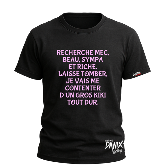 T-shirt Recherche mec beau sympa et riche