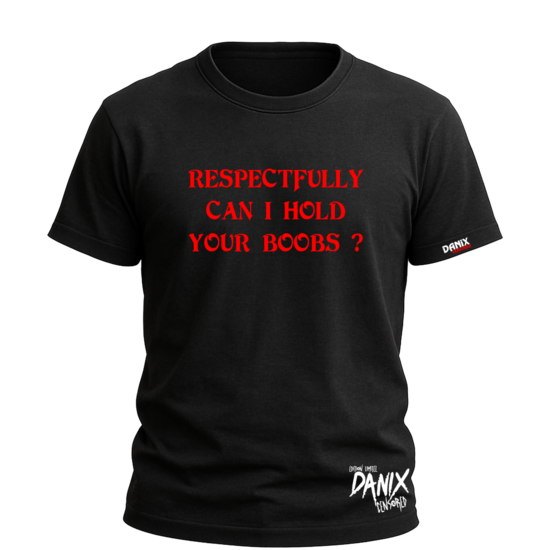 T-shirt Respectfully can i hold your boobs ?
