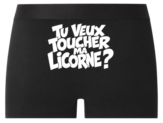 Boxer Tu veux toucher ma licorne ? – Boxer humour décalé