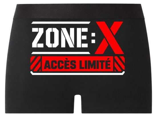 Boxer humour "Zone X : Accès Limité" – Sous-vêtement original homme
